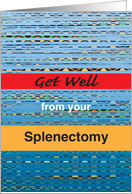Get Well from Splenectomy, abstract design card