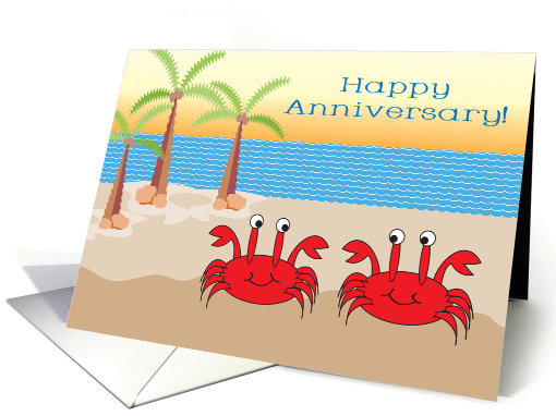 Happy Anniversary, beach/coastal theme, crabs card (992017)