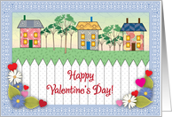 Happy Valentine’s Day, primitive/folk art theme card