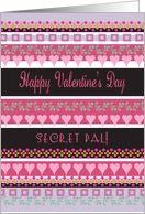 Happy Valentine’s Day to Secret Pal, colorful stripes card