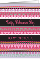 Happy Valentine’s Day to Sponsor, colorful stripes card