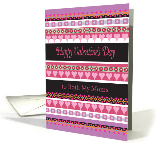 Happy Valentine's Day, to both Moms, hearts card (993279)