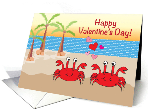 Happy Valentine's Day, Beach Theme, for couple card (994005)