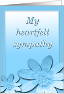 My heartfelt sympathy-blue floral card