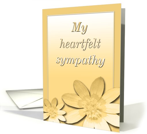 My heartfelt sympathy-yellow floral card (459650)
