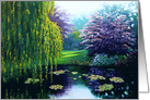 Cancer Patient Peaceful Garden with Trees and Pond card