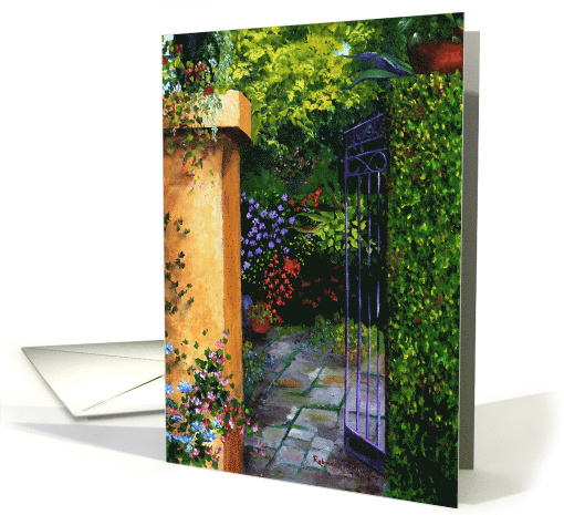 Birthday Gated Secret Garden with Vines and Flowers card (491737)