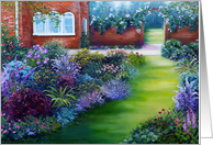 Sun Room Overlooking Beautiful Garden, Painting card