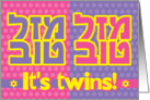 Mazel tov twin girls - jewish birth card