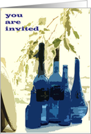 Blue Bottles Still Life Invitation card