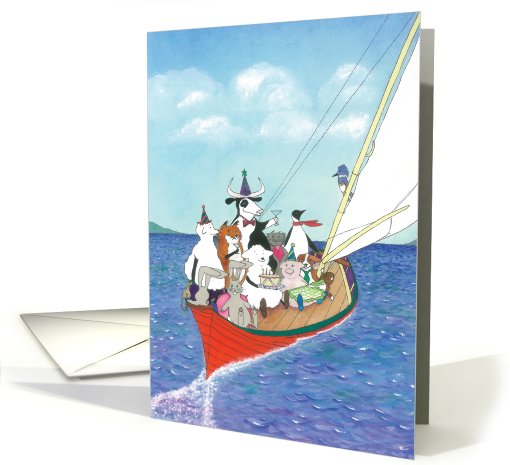 Birthday-Sailing Party card (486592)