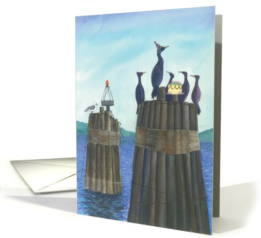 Birthday-Birds on Piers card (486594)