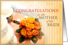 Congratulations to the Mother of the Bride orange roses card