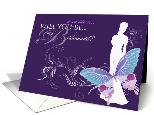 Will you be my bridesmaid twin sister card (559330)