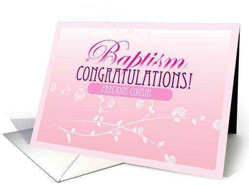 Baptism Congrats Precious Cousin card (574071)