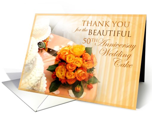 Thank You for 50th Wedding Anniversary Cake card (610551)
