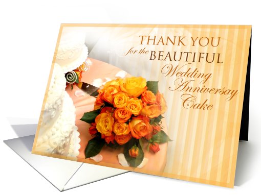 Thank You for  Wedding Anniversary Cake card (610558)