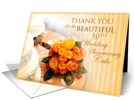 Thank You for  50th Wedding Anniversary Cake card (610721)