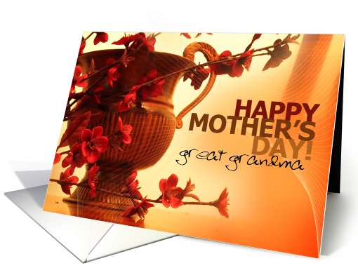 Mother's Day Great Grandma, Vase & Flowers card (612089)