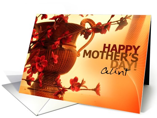 Mother's Day Aunt, Vase & Flowers card (612091)