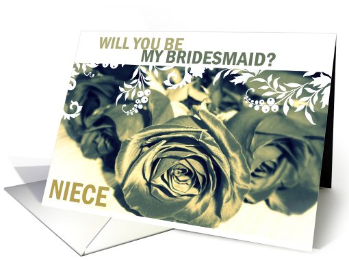 Be my Bridesmaid Niece? Roses card (621797)