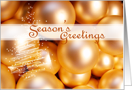 Season’s Greetings Gold Ornaments card