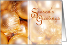 Season’s Greetings Gold Ornaments card