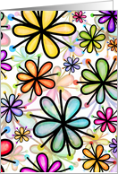 Colorful Watercolor Floral Daisy Background card