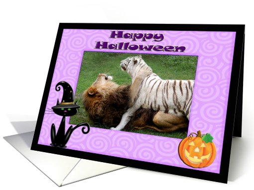 Halloween White Tiger & African Lion card (481274)