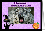 Halloween Snow Leopard card