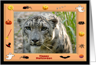 Halloween Snow Leopard card