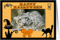 Halloween Snow Leopard card