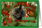 Bear Cat Happy Holidays Card