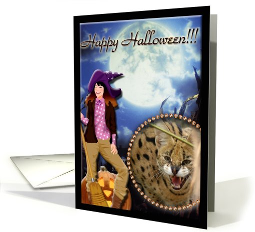 African Serval Halloween card (511419)