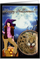 African Serval Halloween Card