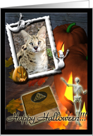 African Serval Halloween Card