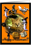 African Serval Halloween Card