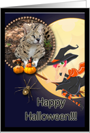 African Serval Halloween Card