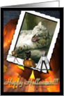 Snow Leopard Halloween Card