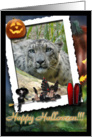 Snow Leopard Halloween Card