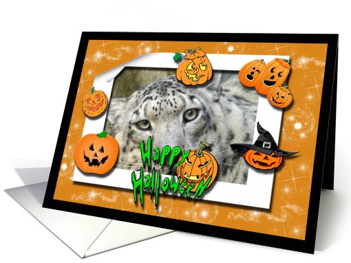 Snow Leopard Halloween card (511449)