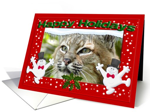 Bobcat Christmas Happy Holidays card (511565)