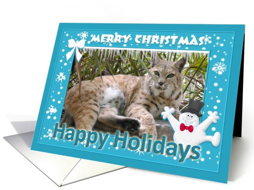 Bobcat Christmas Happy Holidays card (511602)