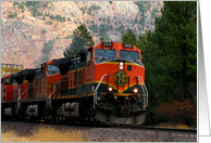 Triple header, train on track card