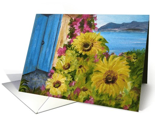Sunflowers painting card (623391)