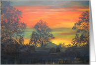 Tropical Sunrise Acrylic painting card