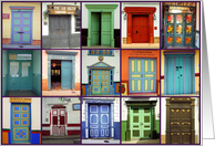 Colorful Latin doors card