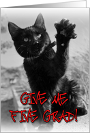 CONGRATS GRADUATE! Black cat high five card