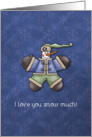 Snowman says: I love you snow much card