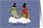 Snowmen Winter Wedding Anniversary card